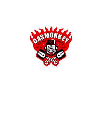 Gas Monkey model alb pe tricou