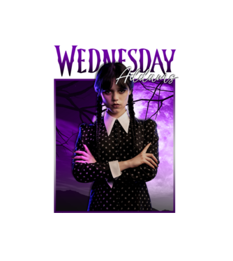 Wednesday Addams model alb pe tricou
