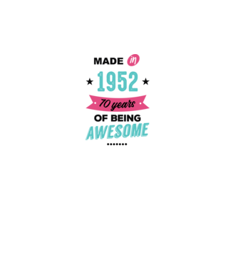 MADE in 1952 model alb pe tricou