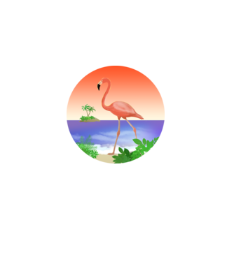 Flamingo model alb pe tricou