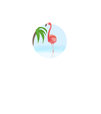 Flamingo model alb pe tricou