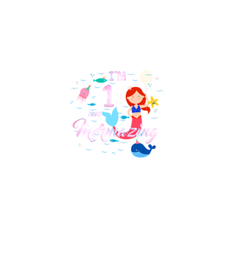 Mermazing Birthday 1 model negru pe tricou