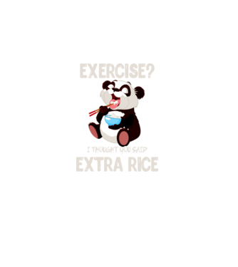 Exercise panda light model negru pe tricou