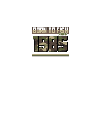Born to fish since 1985 model negru pe tricou