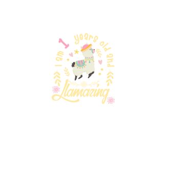 Birthday Llamazing 1 years old model negru pe tricou