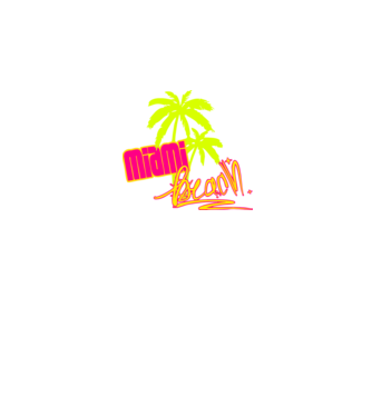 Miami beach model albastru închis pe tricou