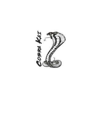 cobra kai black model alb pe tricou