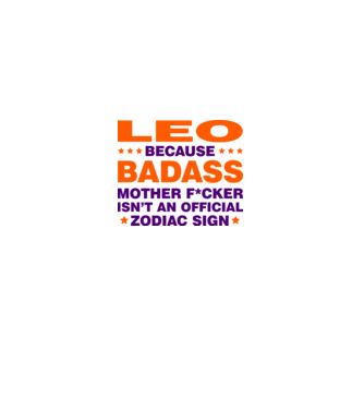 Badass zodiac LEO model alb pe tricou