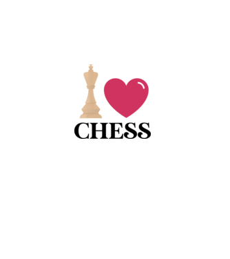 Love chess model alb pe tricou