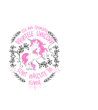 Cele mai frumoase prințese unicorn sunt născute în Iunie model alb pe tricou