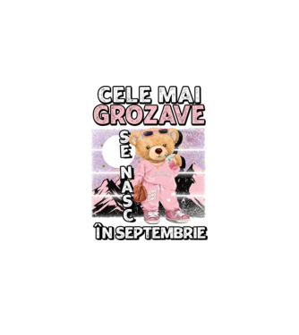 RETRO teddy fetişcană SEPTEMBRIE model negru pe tricou