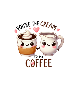 Cream to my Coffee model alb pe tricou