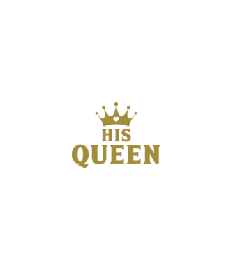 His Queen model negru pe tricou