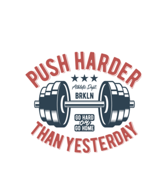 push harder model alb pe tricou