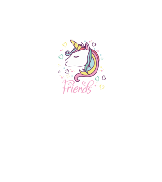 Unicorn Friend model negru pe tricou
