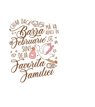 Favorita familiei FEBRUARIE model negru pe tricou