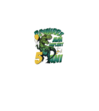 Rawr Am împlinit 5 ani model alb pe tricou