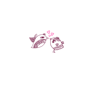 lovebirds model alb pe tricou