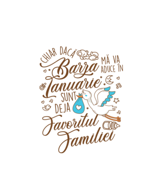 Favoritul familiei IANUARIE model alb pe tricou