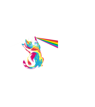 Pisica prismă model negru pe tricou