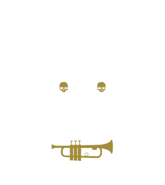 I play heavy metal trumpet model negru pe tricou
