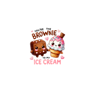 Brownie to my Ice Cream model alb/roșu pe tricou