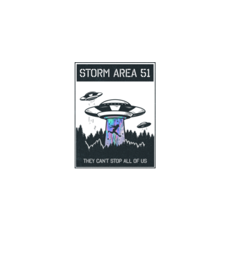'Storm area 51 - They can''t stop all of us dark' model alb pe tricou