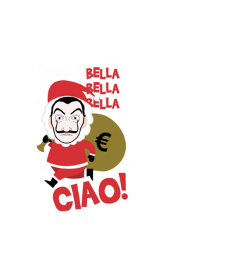 jingle bella christmas la casa de papel model alb pe tricou