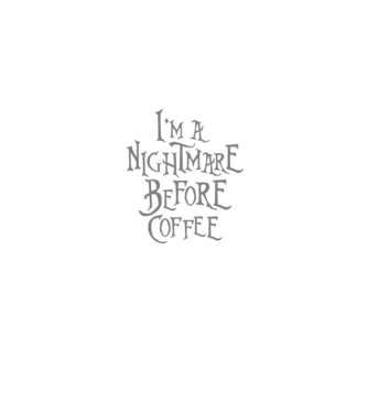 Nightmare before coffee model albastru jeanși pe tricou