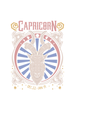 Zodiac Vintage CAPRICORN model negru pe tricou