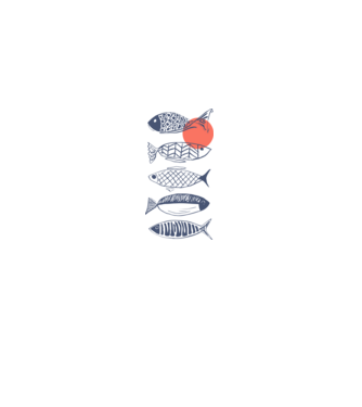 Fish model alb pe tricou
