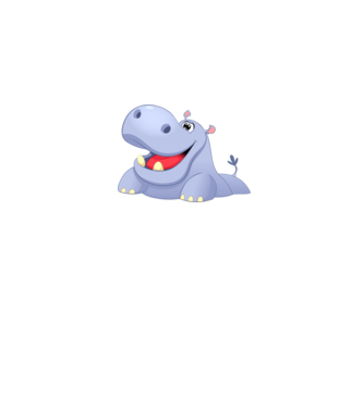 Cute Hippo model negru pe tricou