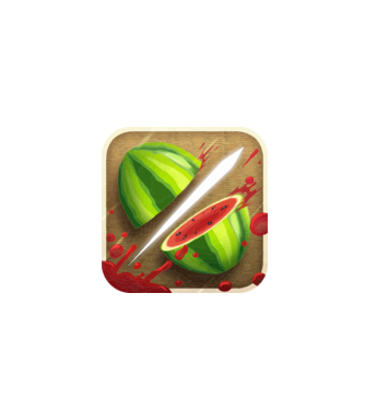 Fruit Ninja Icon model alb pe tricou