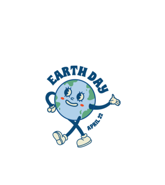 Earth Day model alb pe tricou