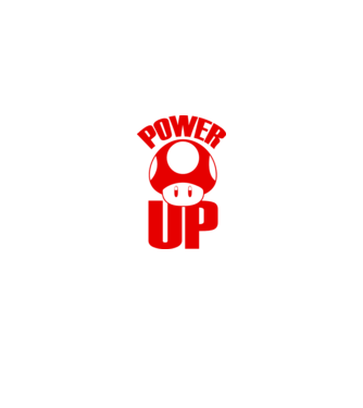 Power up model roz deschis pe tricou