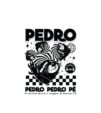 Pedro techno model alb pe tricou