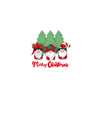 Merry christmas gnomes model negru pe tricou