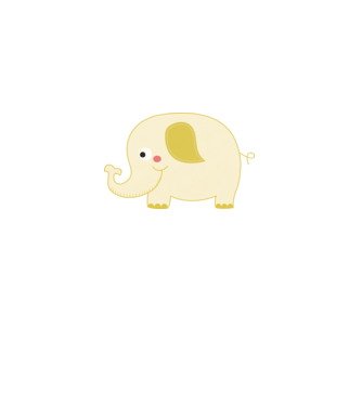 Cute elephant model alb pe tricou