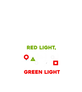 red light green light model negru pe tricou
