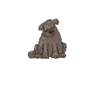 Dog silhouette model gri pe tricou