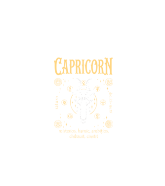 Zodiac bărbat CAPRICORN golden model negru pe tricou