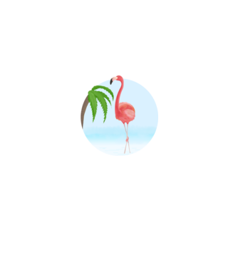 Flamingo model alb pe tricou