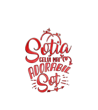 Soția celui mai adorabil soț model alb pe tricou