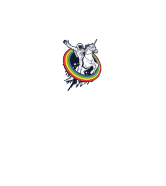 Unicorn Spaceman model negru pe tricou
