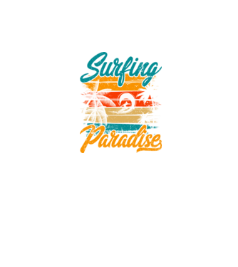 Surfing Paradise model negru pe tricou