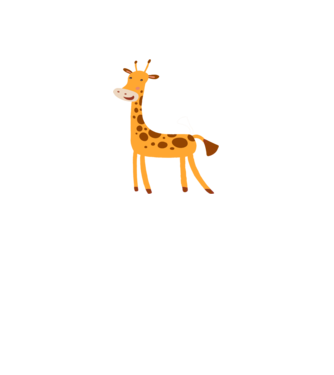 Girafă drăguță model alb pe tricou