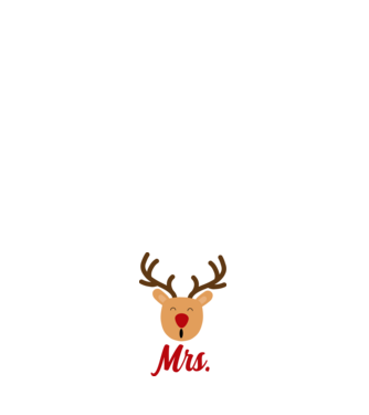 Mrs Reindeer christmas couple model negru pe tricou