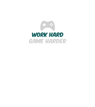 Work hard, game harder model negru pe tricou