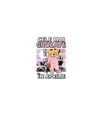 RETRO teddy fetişcană APRILIE model  pe tricou