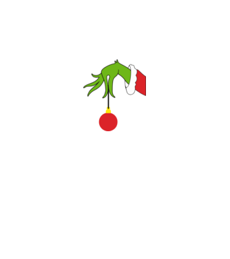 Grinch hand model alb pe tricou